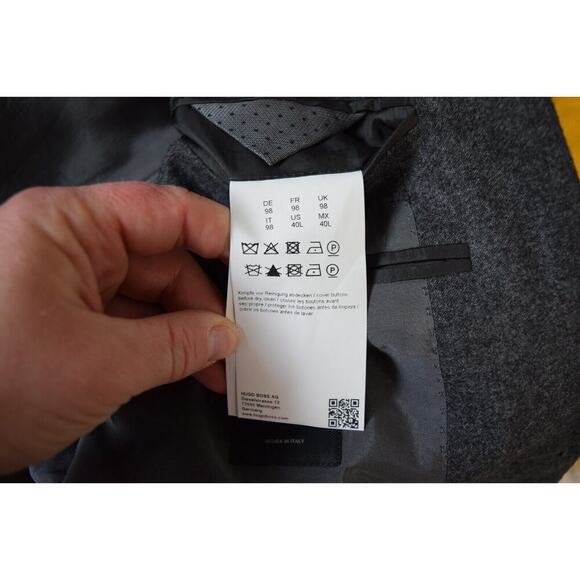 Boss Hugo Boss Hutson 2 US 40L Gray Virgin Wool Blend Colombo Two Button - Picture 7 of 8